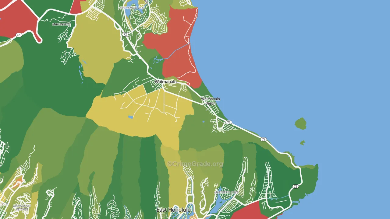 96795, HI Map of Vehicle Theft Rates