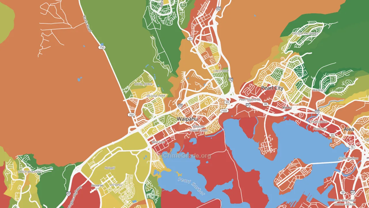 96797, HI Map of Vehicle Theft Rates