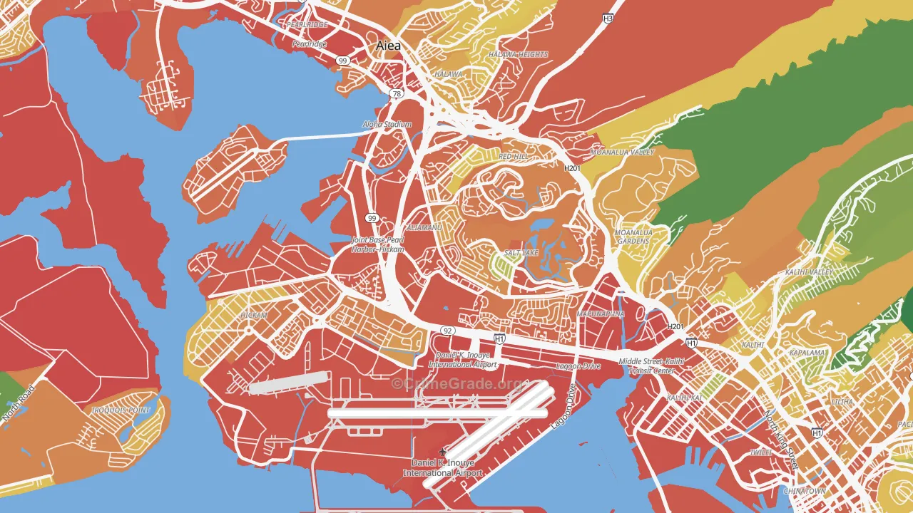 96818, HI Map of Vehicle Theft Rates