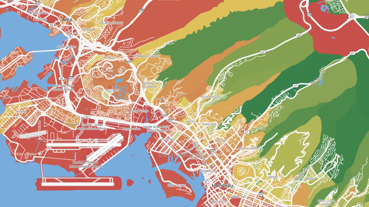 96819, HI Map of Vehicle Theft Rates