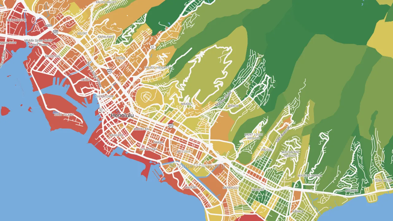 96822, HI Map of Vehicle Theft Rates