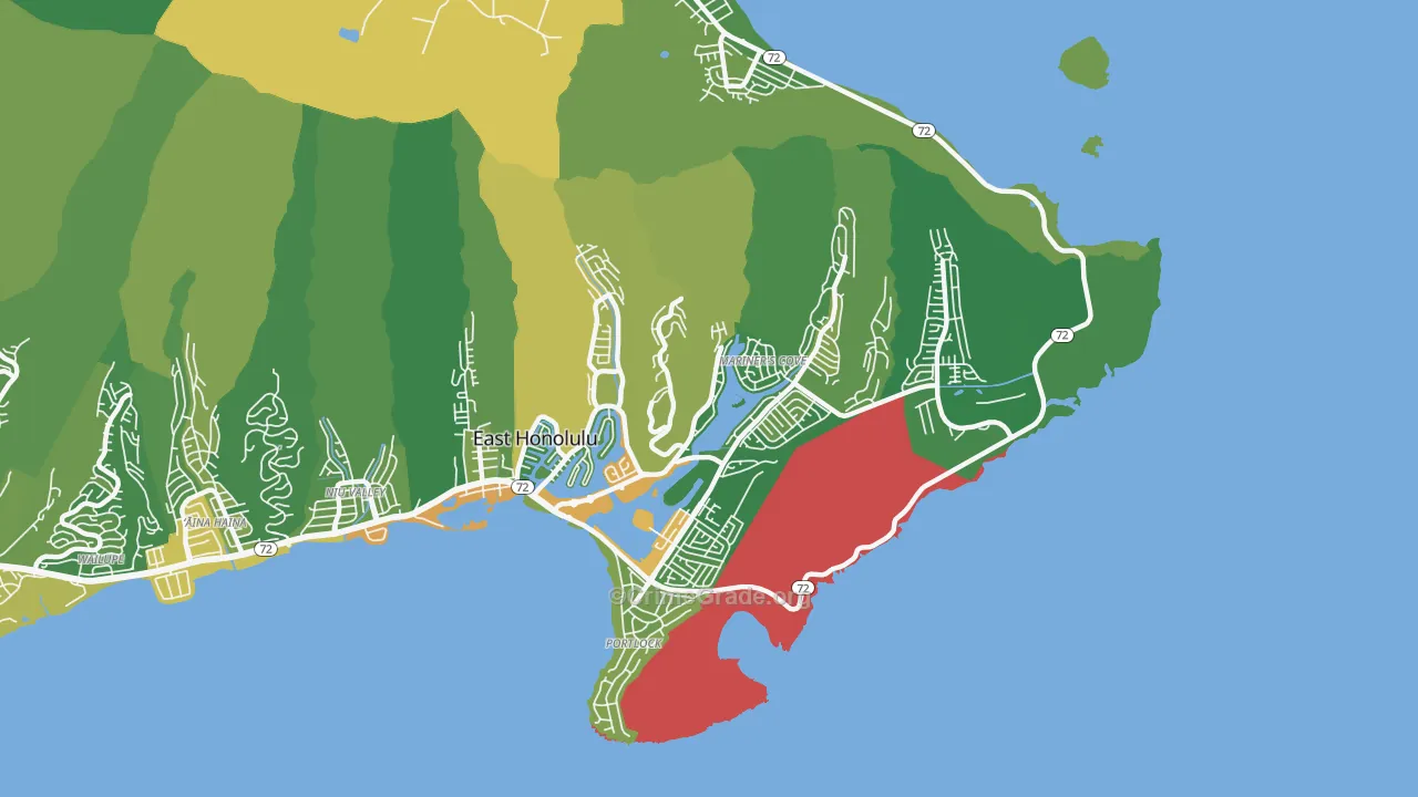 96825, HI Map of Vehicle Theft Rates