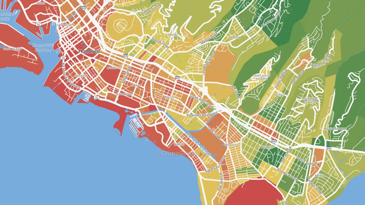 96826, HI Map of Vehicle Theft Rates