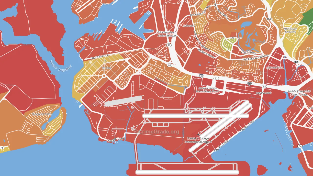 96853, HI Map of Vehicle Theft Rates