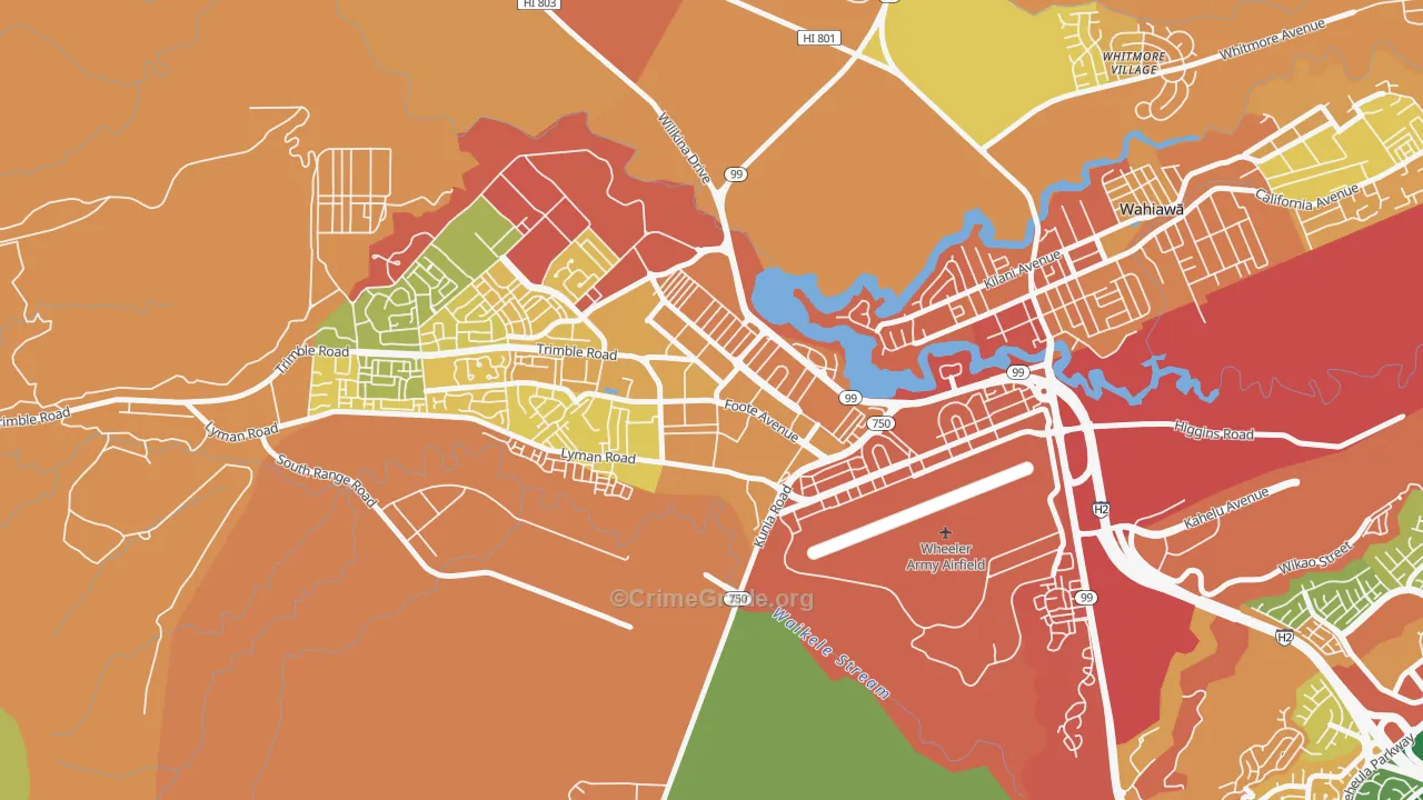 96857, HI Map of Vehicle Theft Rates