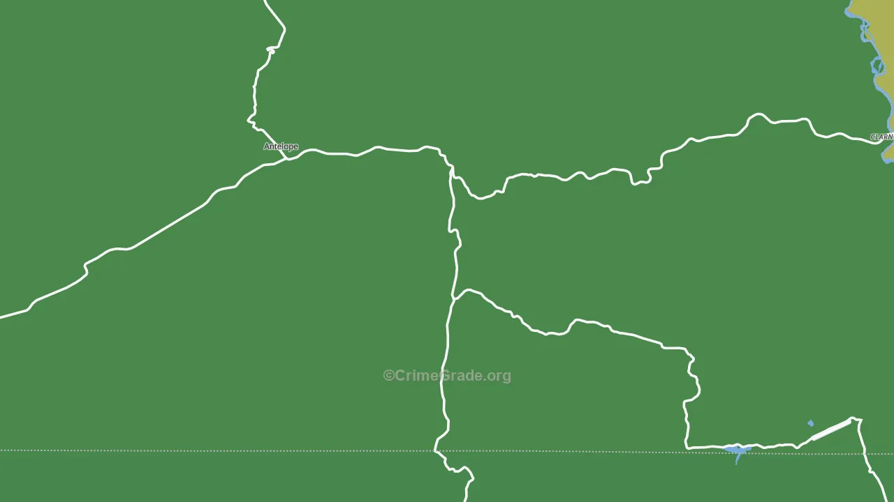 97001, OR Map of Vehicle Theft Rates