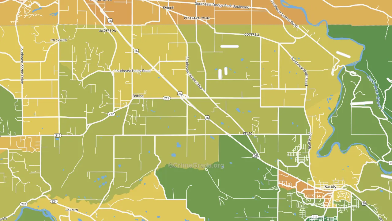 97009, OR Map of Vehicle Theft Rates