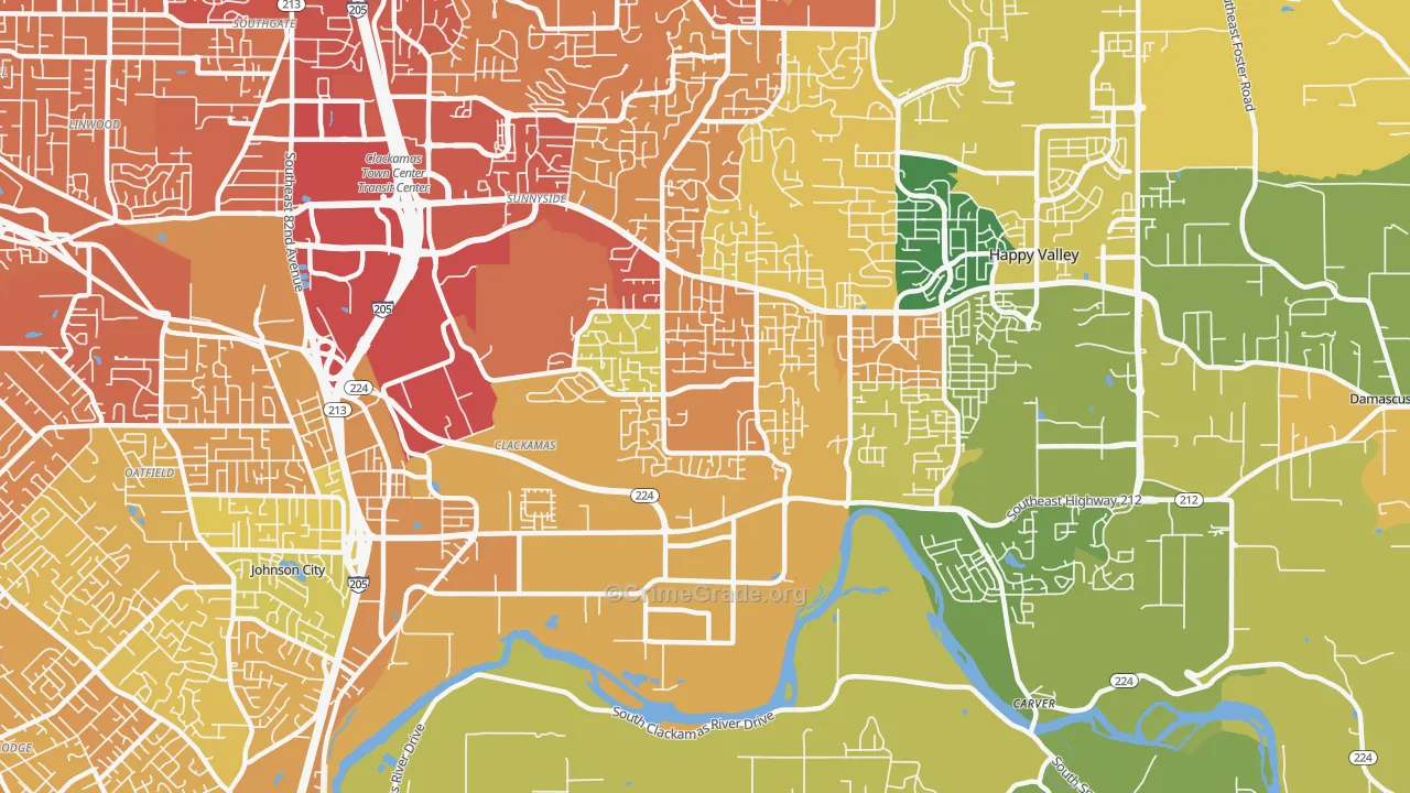 97015, OR Map of Vehicle Theft Rates