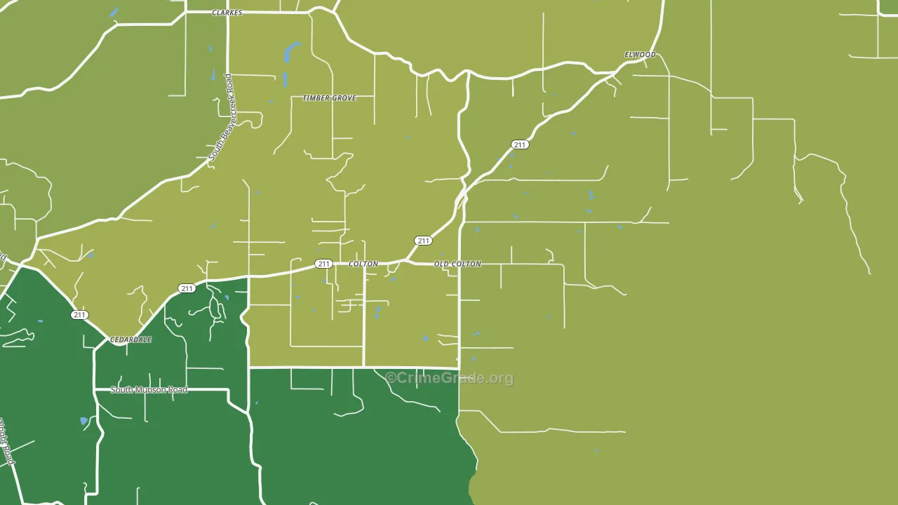 97017, OR Map of Vehicle Theft Rates