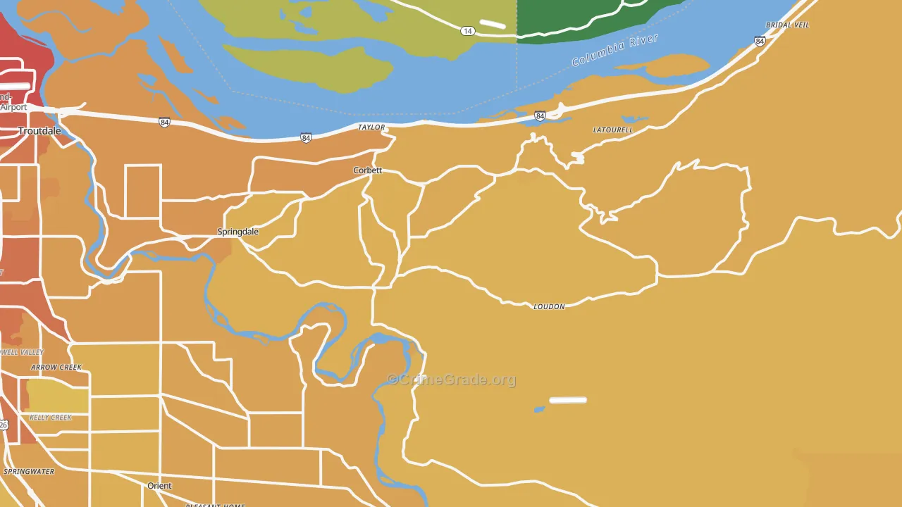 97019, OR Map of Vehicle Theft Rates