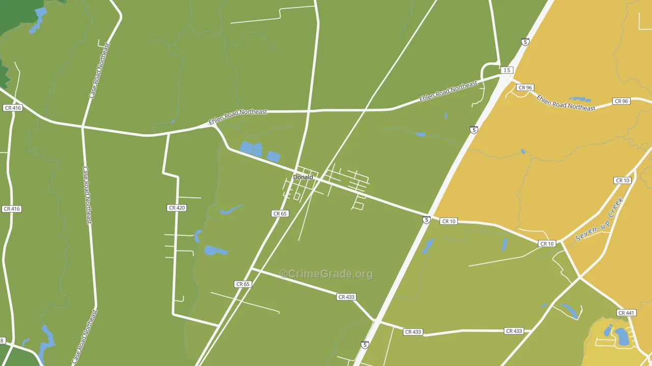 97020, OR Map of Vehicle Theft Rates