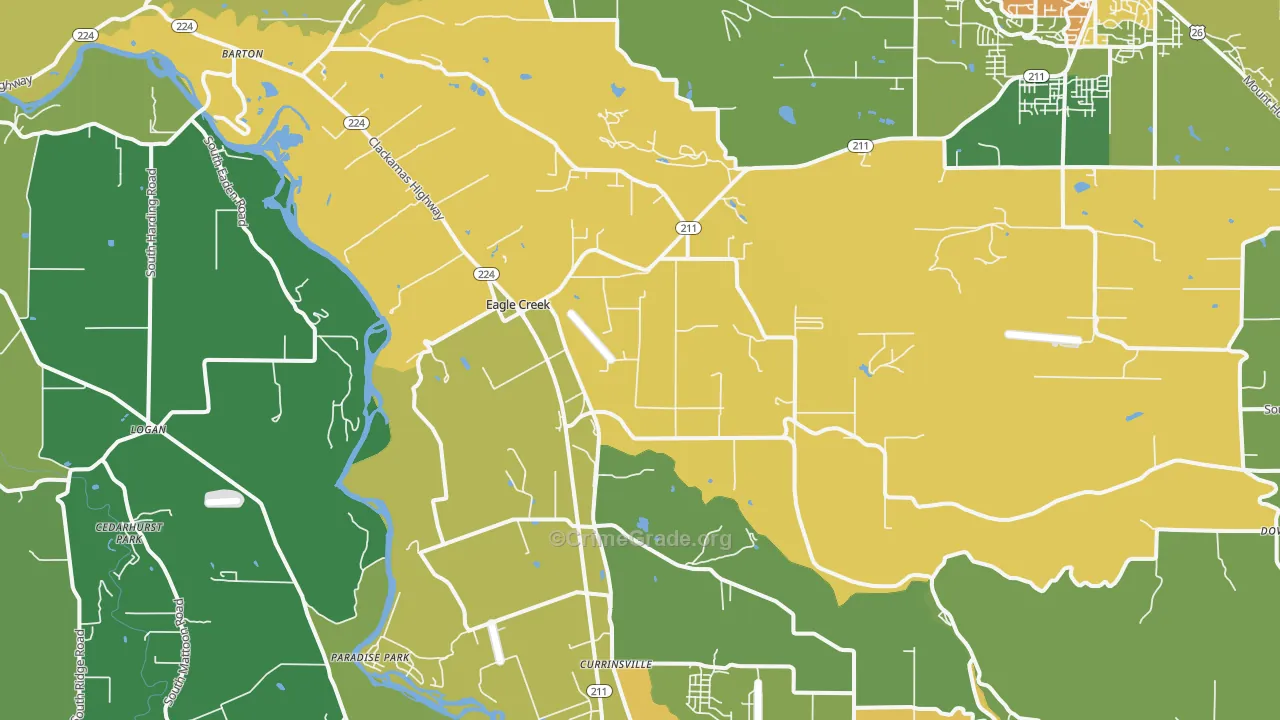 97022, OR Map of Vehicle Theft Rates
