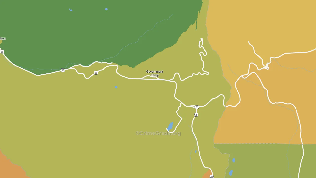 97028, OR Map of Vehicle Theft Rates
