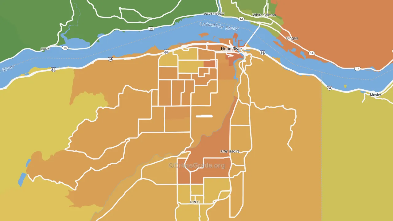 97031, OR Map of Vehicle Theft Rates
