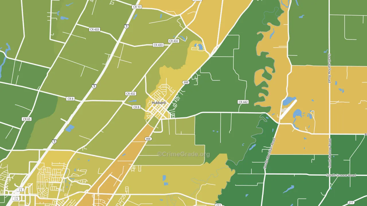 97032, OR Map of Vehicle Theft Rates