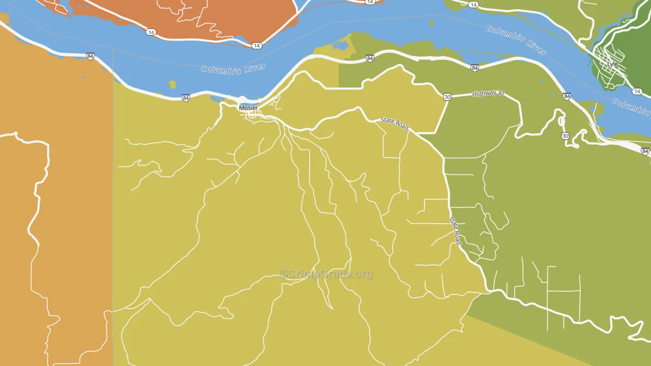 97040, OR Map of Vehicle Theft Rates