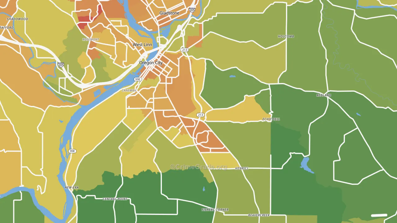 97045, OR Map of Vehicle Theft Rates