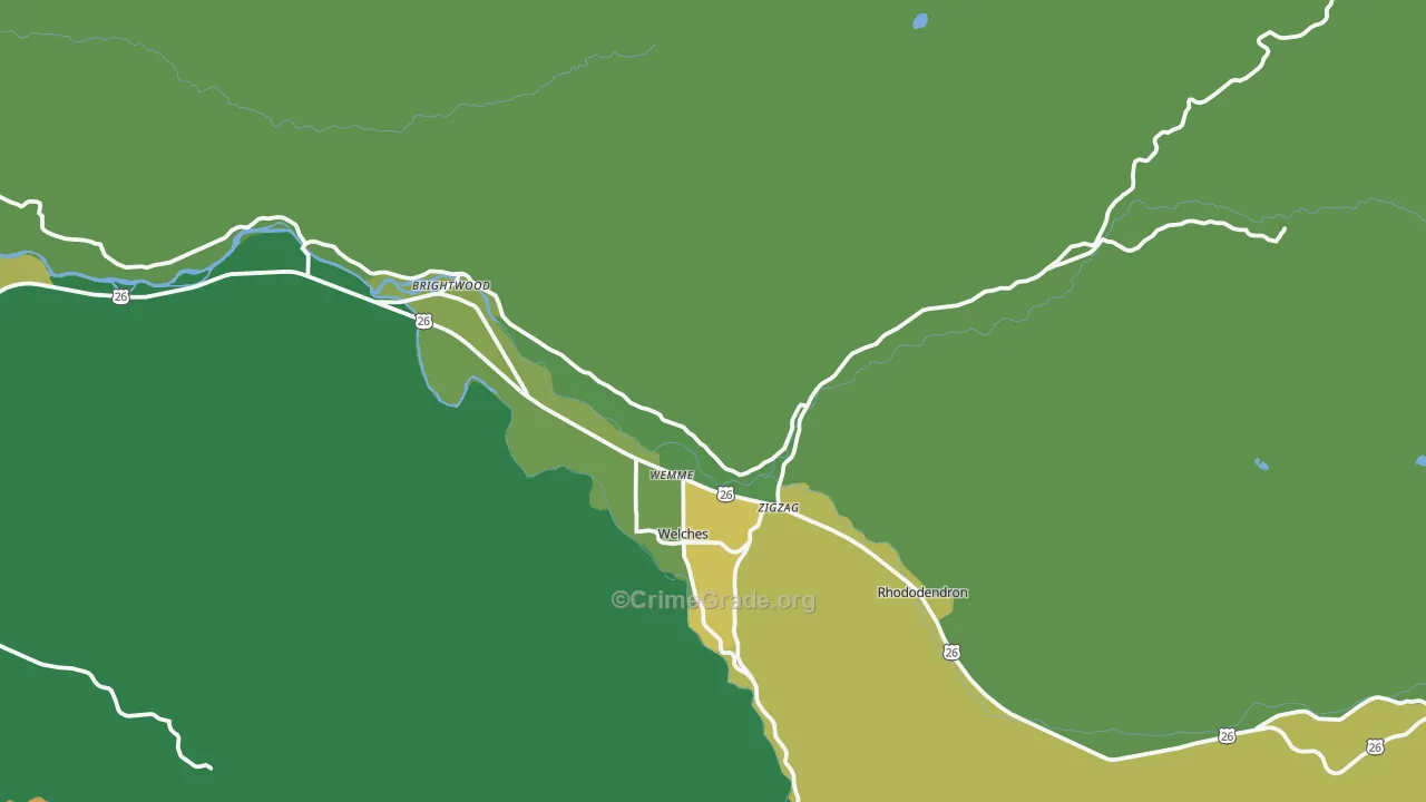 97049, OR Map of Vehicle Theft Rates