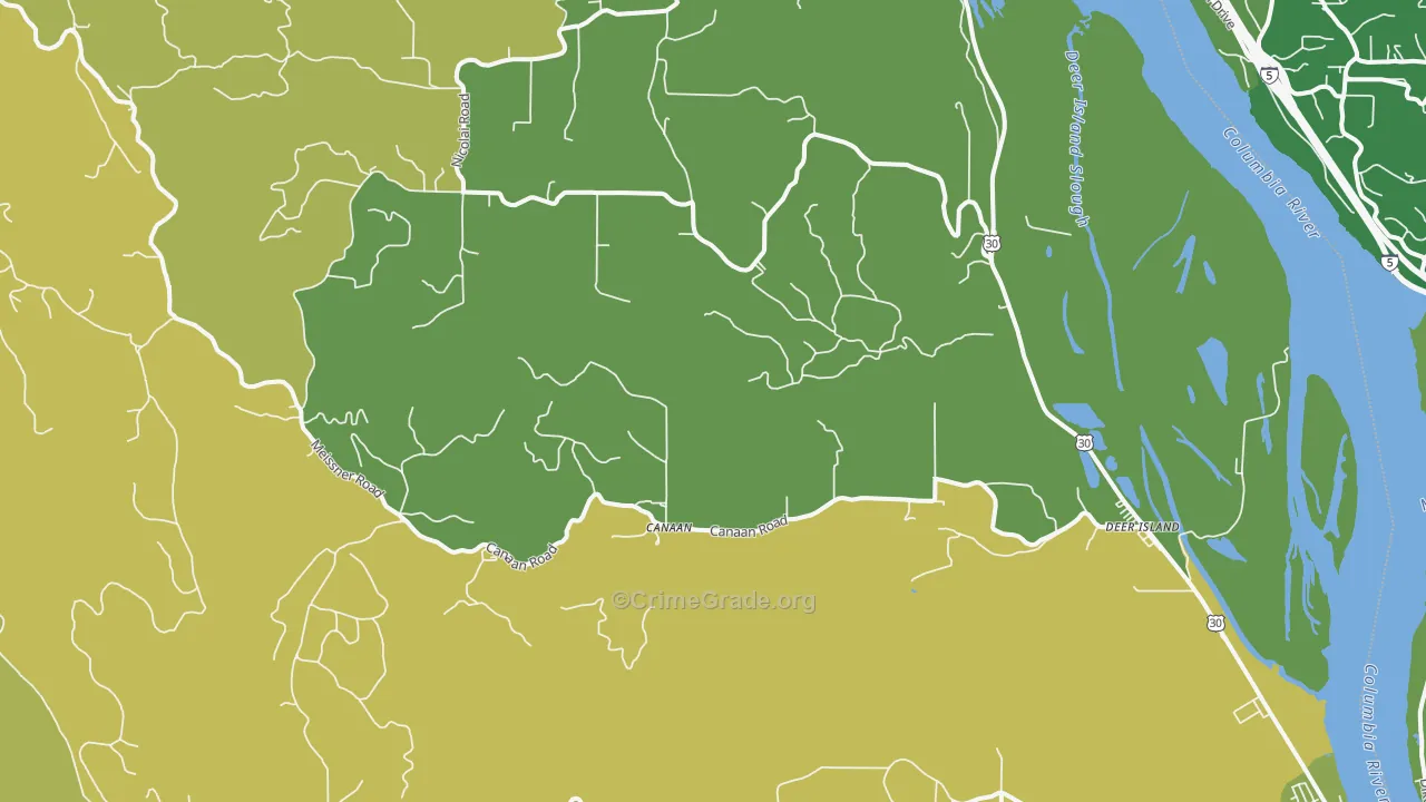 97054, OR Map of Vehicle Theft Rates