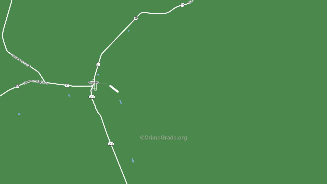 97057, OR Map of Vehicle Theft Rates