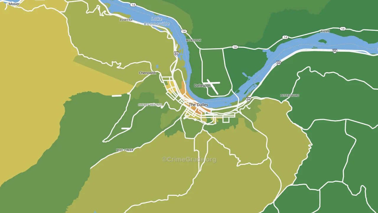 97058, OR Map of Vehicle Theft Rates