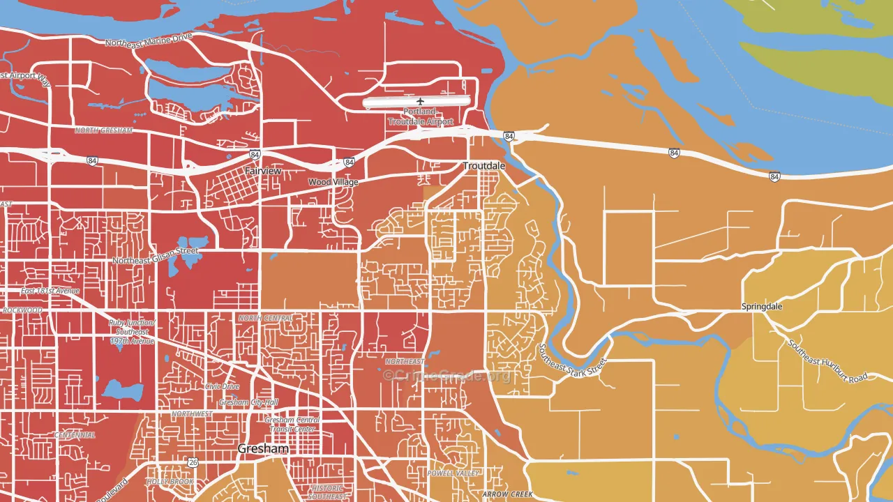 97060, OR Map of Vehicle Theft Rates