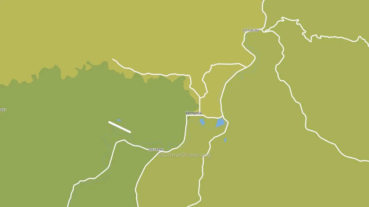 97064, OR Map of Vehicle Theft Rates