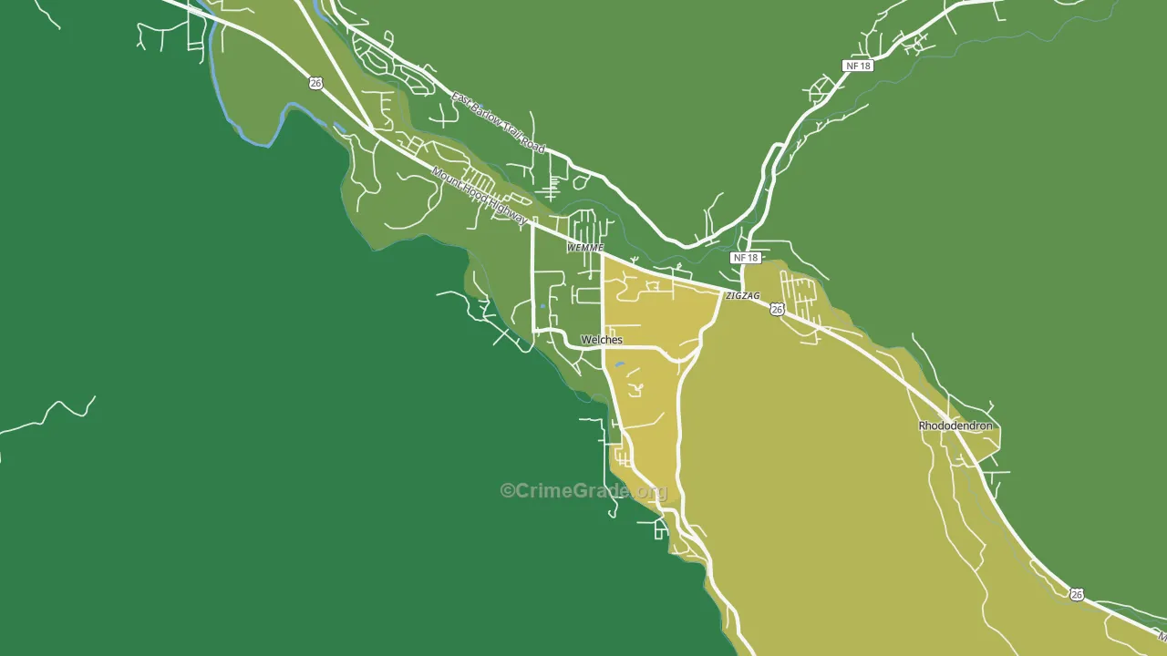 97067, OR Map of Vehicle Theft Rates