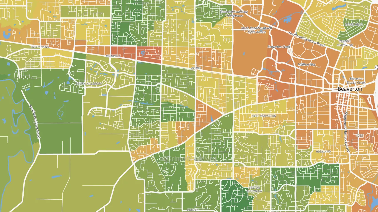 97078, OR Map of Vehicle Theft Rates