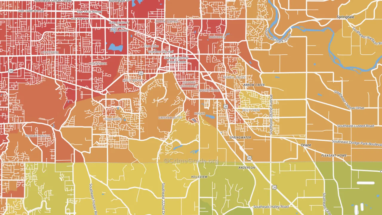 97080, OR Map of Vehicle Theft Rates