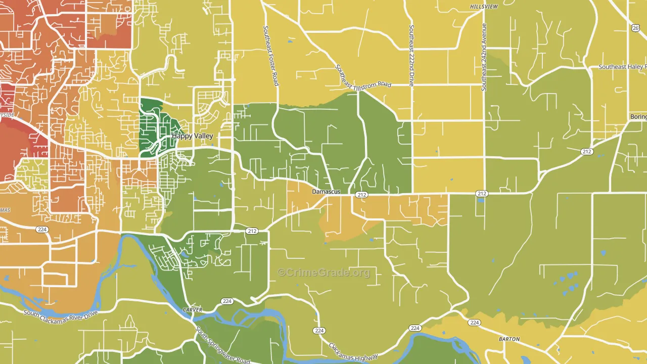 97089, OR Map of Vehicle Theft Rates