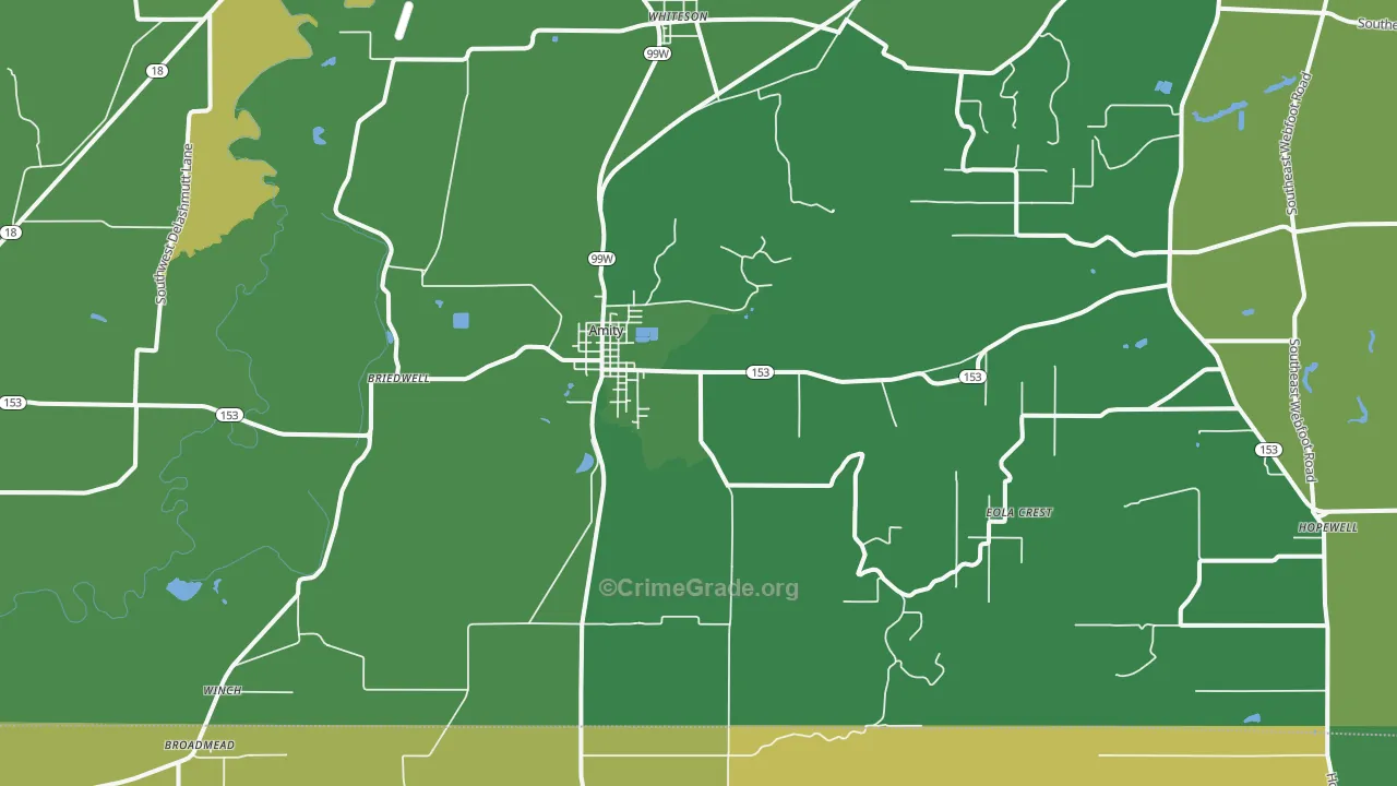 97101, OR Map of Vehicle Theft Rates