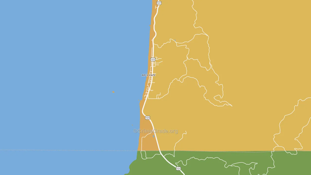 97102, OR Map of Vehicle Theft Rates