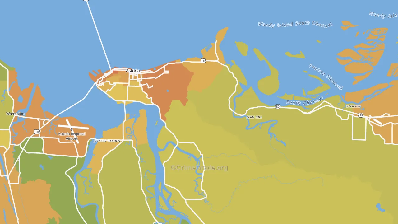 97103, OR Map of Vehicle Theft Rates