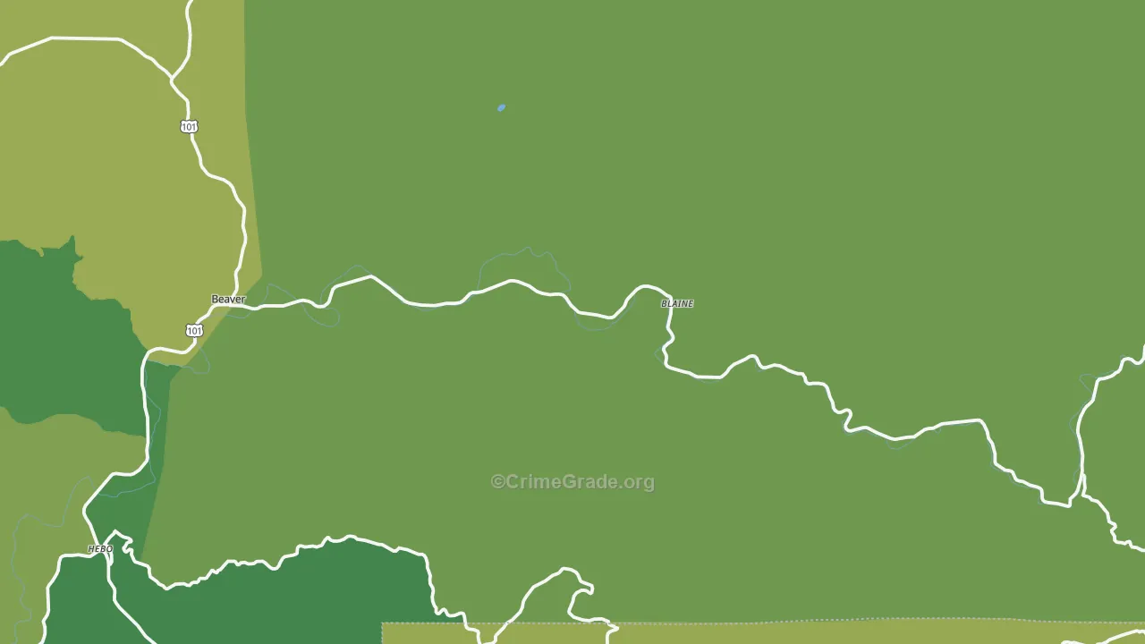 97108, OR Map of Vehicle Theft Rates
