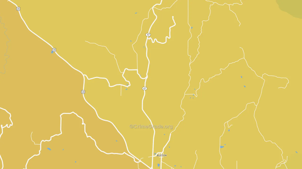 97109, OR Map of Vehicle Theft Rates