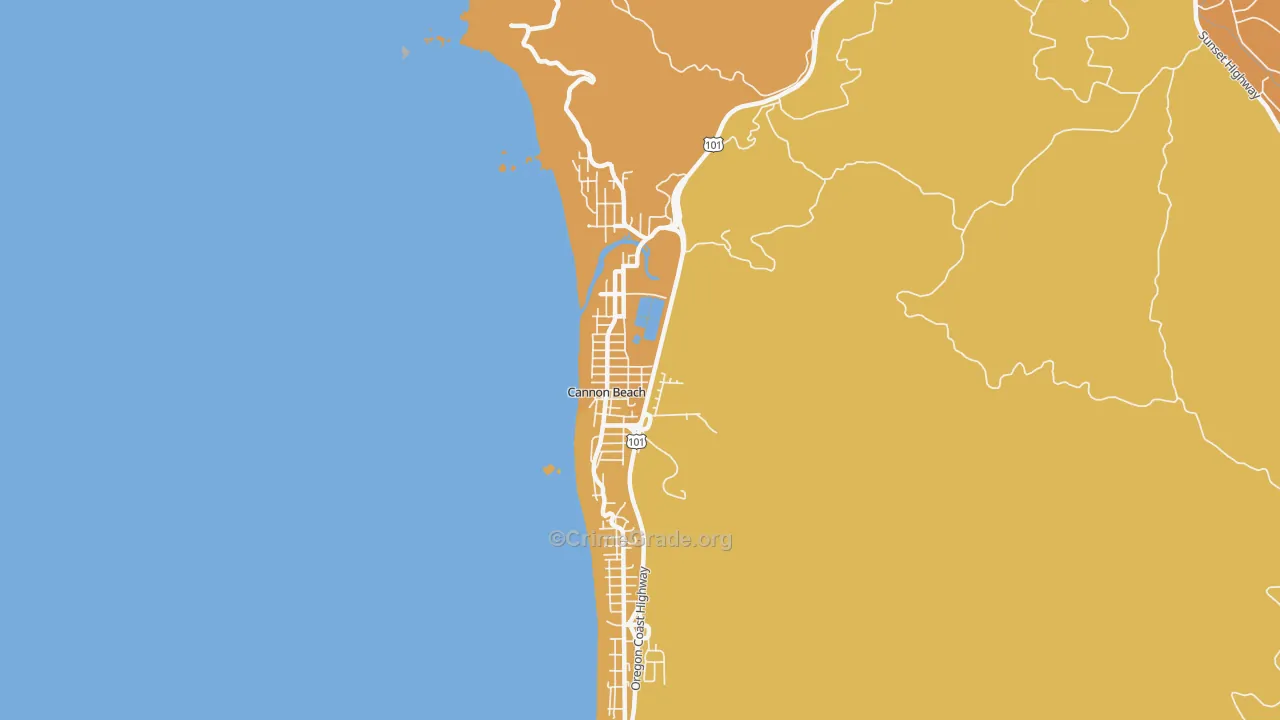 97110, OR Map of Vehicle Theft Rates