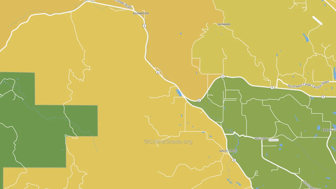 97117, OR Map of Vehicle Theft Rates
