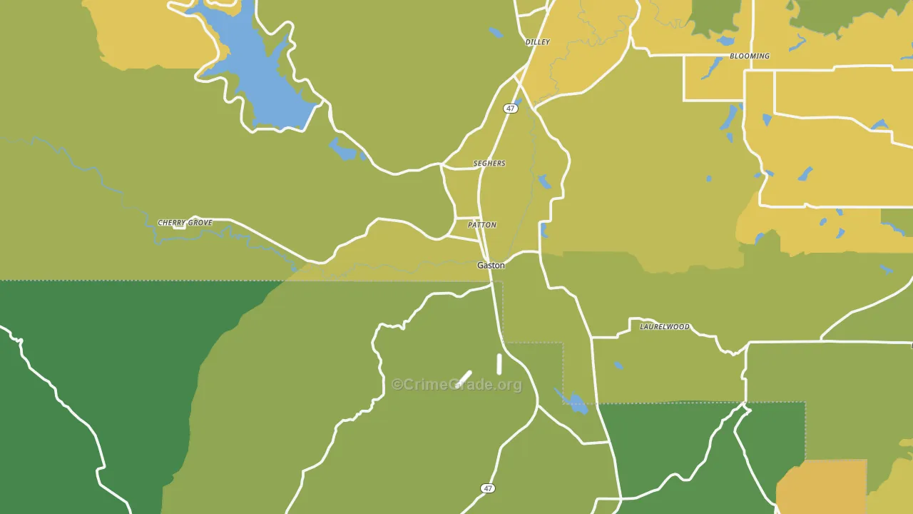 97119, OR Map of Vehicle Theft Rates