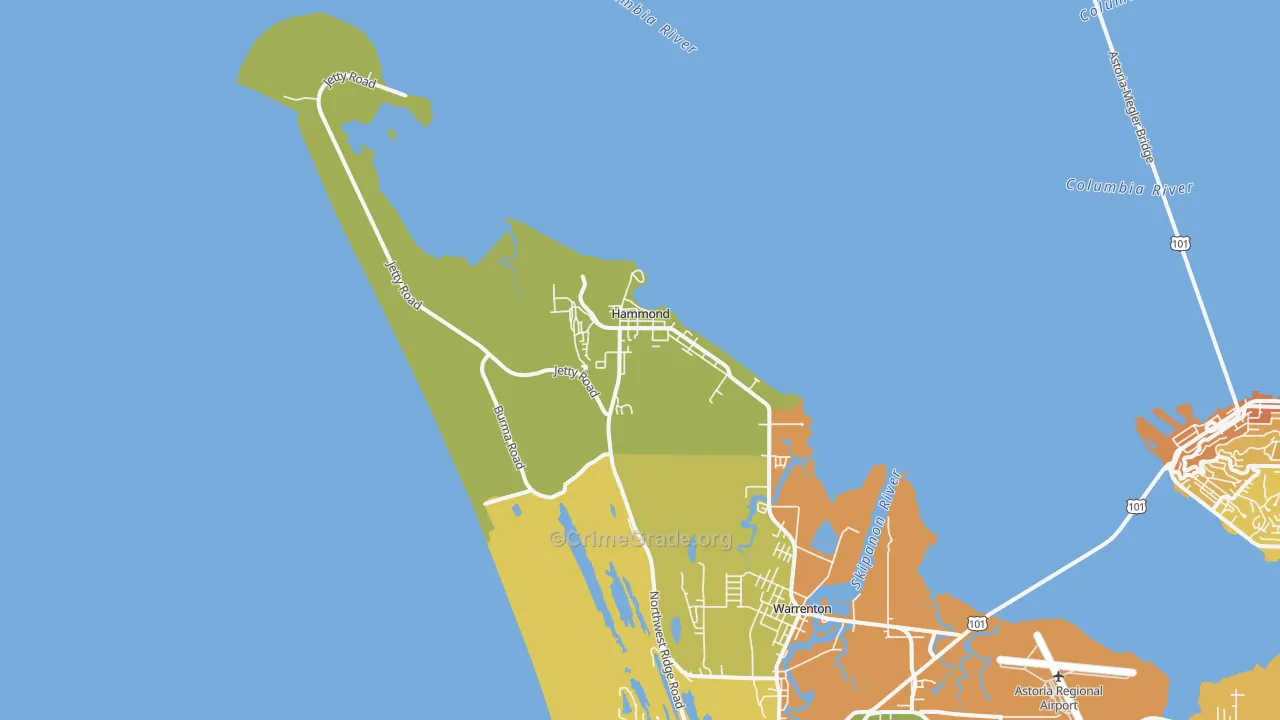97121, OR Map of Vehicle Theft Rates