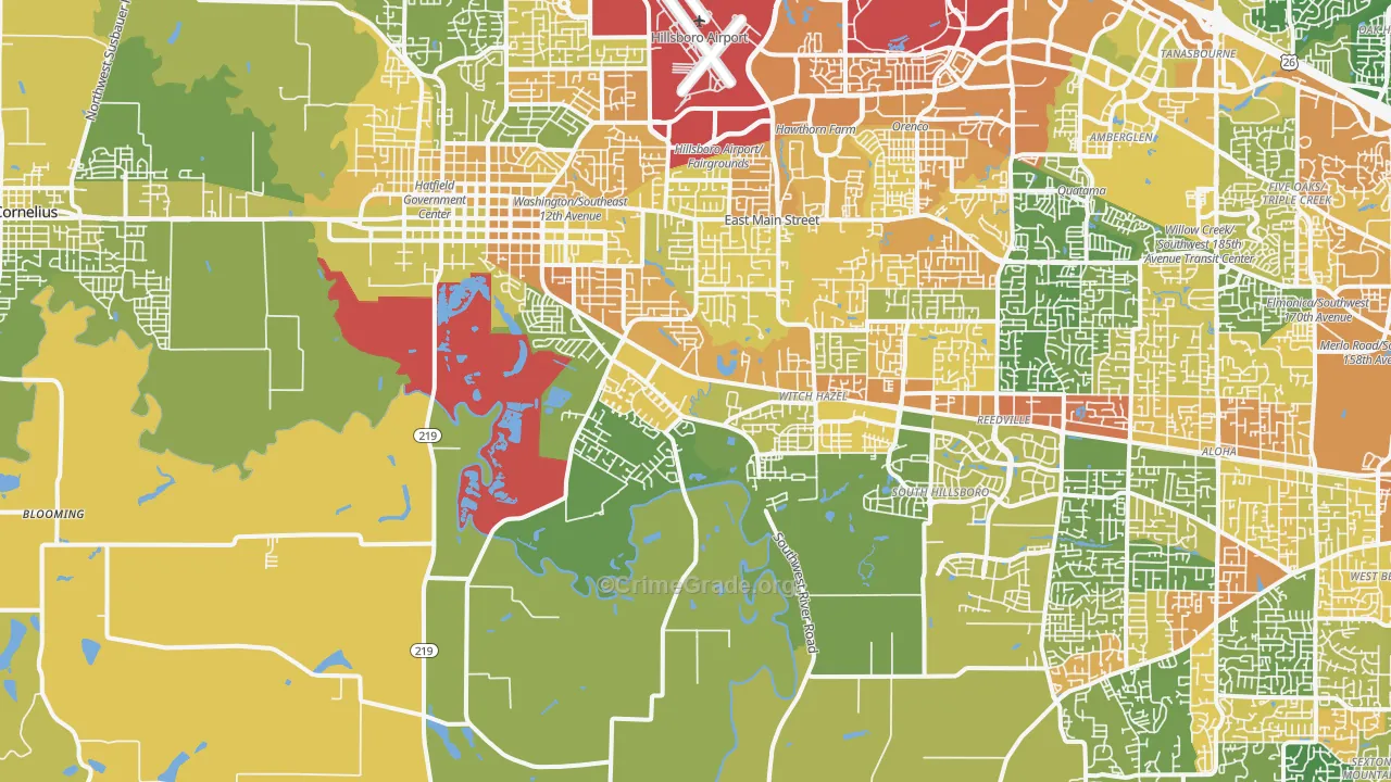 97123, OR Map of Vehicle Theft Rates