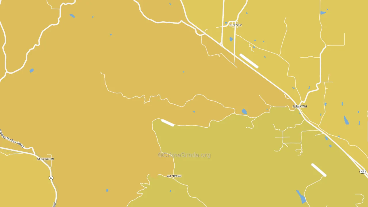 97125, OR Map of Vehicle Theft Rates