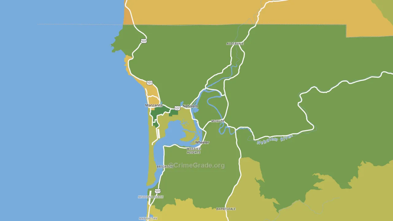 97131, OR Map of Vehicle Theft Rates