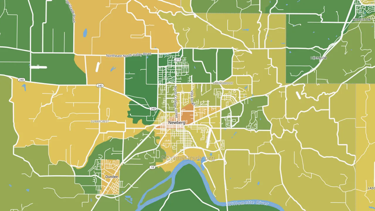 97132, OR Map of Vehicle Theft Rates