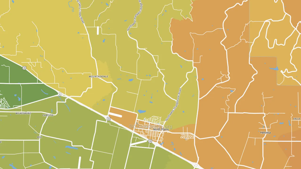 97133, OR Map of Vehicle Theft Rates