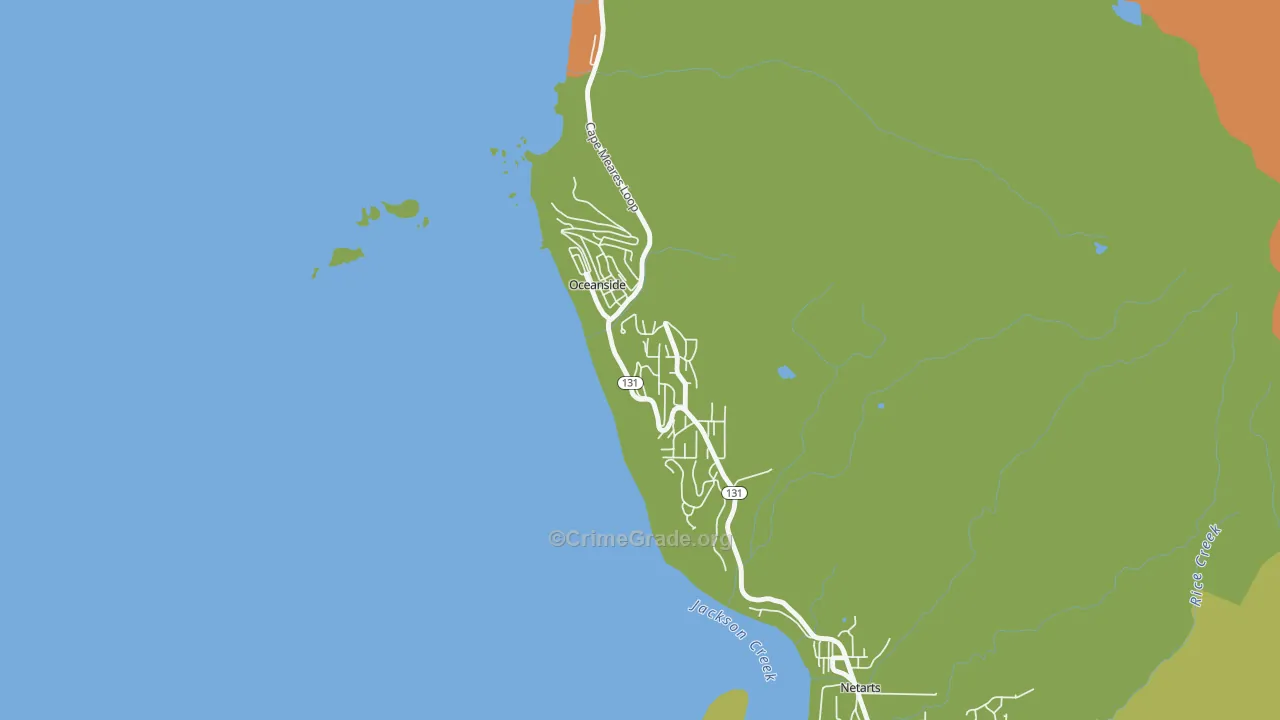97134, OR Map of Vehicle Theft Rates