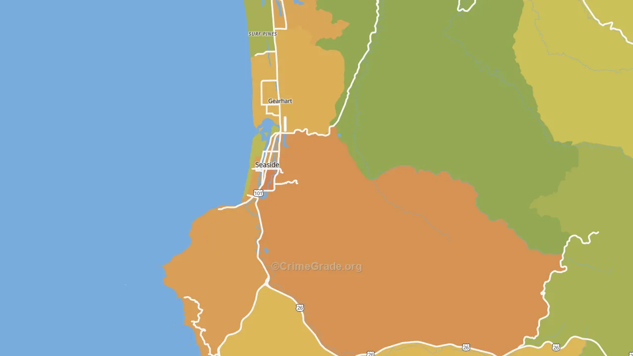 97138, OR Map of Vehicle Theft Rates