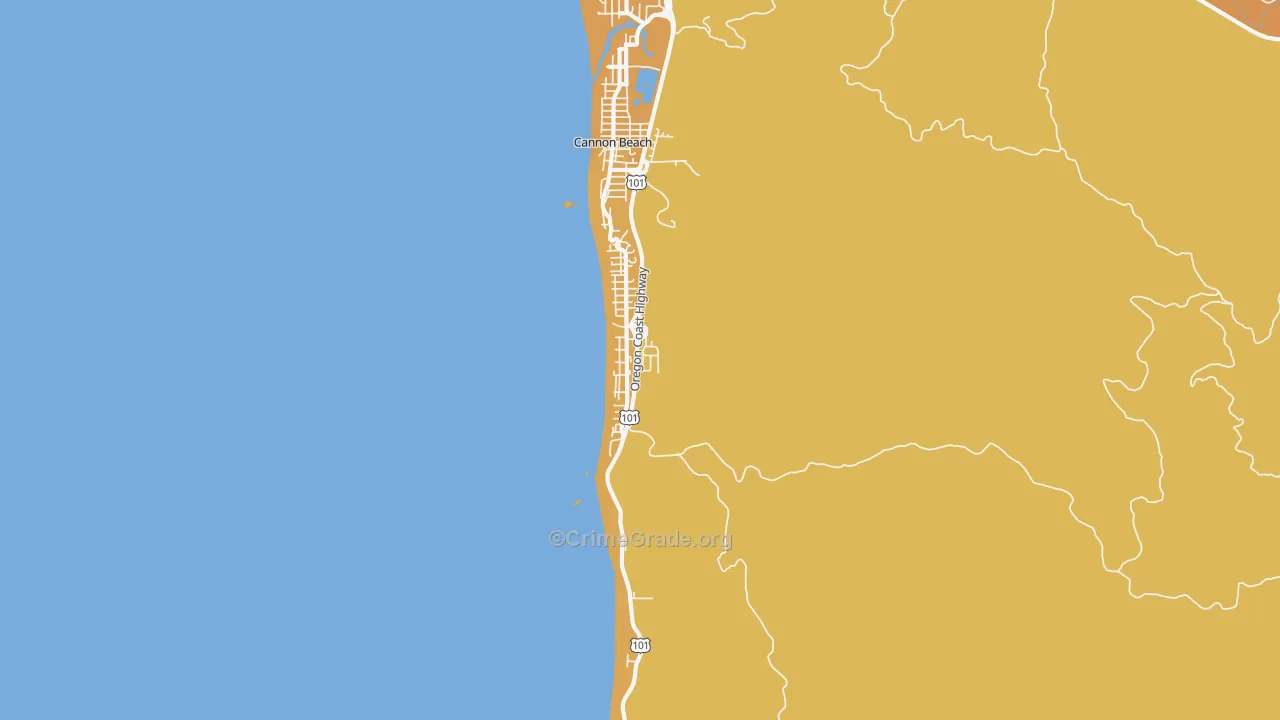 97145, OR Map of Vehicle Theft Rates