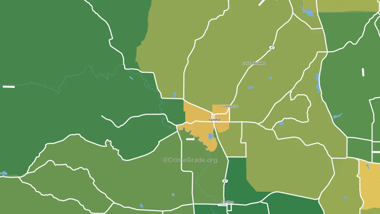 97148, OR Map of Vehicle Theft Rates