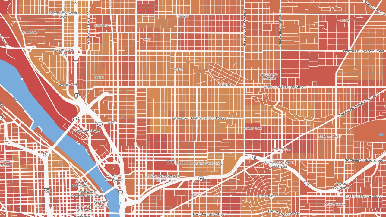 97212, OR Map of Vehicle Theft Rates